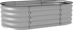 Outsunny Canteiro para plantas canteiro modular elevado, resistente às intempéries, fundo aberto, 105 x 62 x 30 cm, Prata | Aosom Portugal