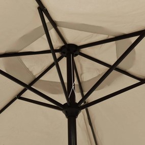 Guarda-sol exterior c/ mastro metal 300 cm cinzento-acastanhado