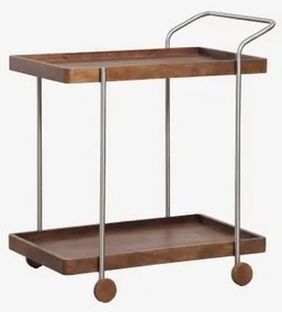 Carrinho De Cozinha Em Madeira De Manga E Aço Inoxidável Danalex Madeira De Cabo Escuro - Sklum