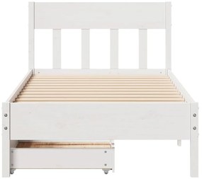 Cama sem colchão 90x190 cm madeira de pinho maciça branco