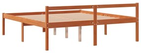 Cama para idosos 150x200 cm madeira pinho maciça castanho cera