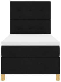 Cama Box com Colchão e LED Preto 80x200 cm Tecido