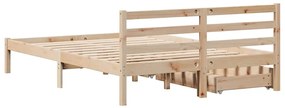 Cama sem colchão 150x200 cm madeira de pinho maciça