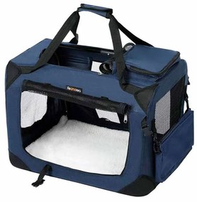 Transportadora para cães em tecido Oxford 50 x 35 x 35 cm Azul escuro