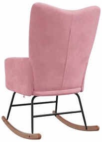 Cadeira de baloiço veludo rosa