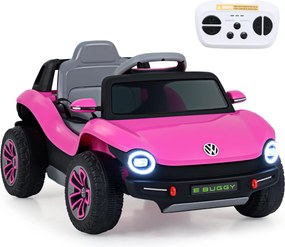 Carrinho Elétrico para Crianças 1 a 5 anos, 107,5 x 56 x 47,5 cm, com Controlo Remoto, Rosa