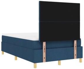 Cama Box com Colchão e LED Azul 120x190 cm Tecido