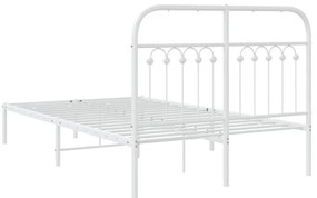 Estrutura de cama com cabeceira 120x200 cm metal branco