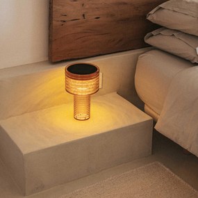 Candeeiro de mesa laranja plástico incluindo LED solar IP44 - Ambar Moderno