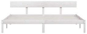 Estrutura de cama super king 180x200 cm pinho maciço branco