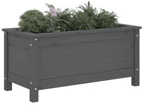 Vaso/floreira de jardim 82,5x40x39 cm pinho maciço cinzento