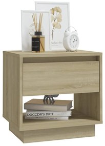 Mesa de cabeceira 45x34x44 cm contraplacado carvalho sonoma