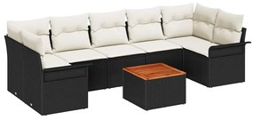 Conjunto de Sofá de Jardim de 8 Peças com Almofadas em Rattan Sintétic