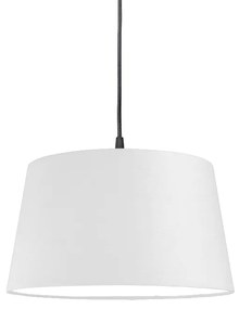 Candeeiro de suspensão moderno preto com cúpula branca 45 cm - Pendant Moderno