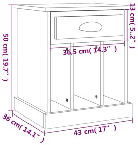 Mesas de cabeceira 2 pcs 43x36x50 cm cinzento cimento