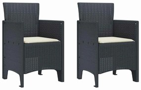 Cadeiras de Jardim 2 pcs Antracite 53 x 49 x 85 cm