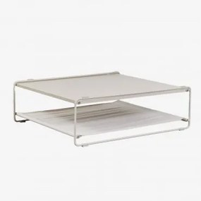 Mesa Auxiliar Para Jardim Conversível Em Puff Em Aço Amaro Gardénia Branco - Sklum