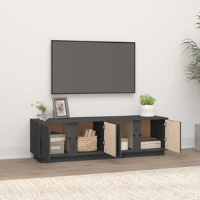 Móvel de TV 140x40x40 cm madeira de pinho maciça cinzento