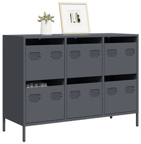 vidaXL Aparador 101,5x39x73,5 cm aço laminado a frio antracite