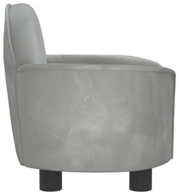 Cama para cães 66x40x45 cm veludo cinzento-claro