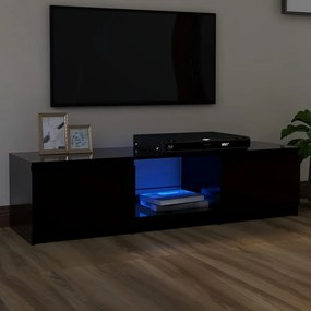 vidaXL Móvel de TV com luzes LED 140x40x36 cm preto