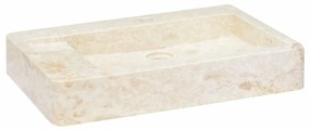 vidaXL Lavatório 58x39x10 cm mármore cor creme