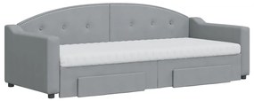 Sofá-cama c/ gavetão e gavetas 80x200 cm tecido cinzento-claro