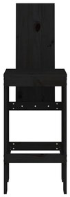 Cadeiras de bar 2 pcs 40x42x120 cm pinho maciço preto