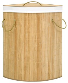 Cesto de canto para roupa suja 60 L bambu