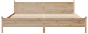 Cama sem colchão 200x200 cm madeira de pinho maciça