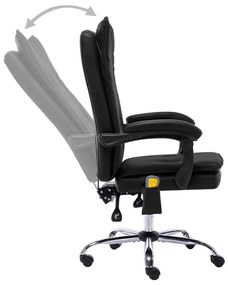 Cadeira de escritório c/ função massagem couro artificial preto