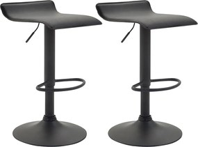 Conjunto de 2 bancos bar Dyn V2 em couro sintético Preto