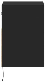 Móveis de parede p/ TV com luzes LED 2 pcs 41x31x45 cm preto