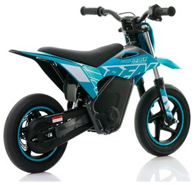 Mini moto elétrica para crianças Minicross electrica RFN Warrior SX-E250 Supermotard 250W 12/12" Até 25Km/hora cm limitador Azul Celeste
