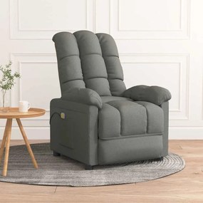 Poltrona de massagens tecido cinzento-escuro