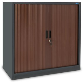 Armário de Persiana 800x800x420mm Antracite e Wengué