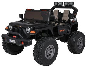 Carro elétrico para Crianças 2 Lugares Extreme Sport 4x4 24V Pneus Espuma EVA, assento couro ecológico Preto