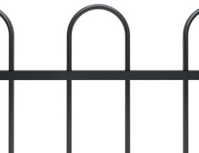 Cerca de jardim com topo em aros 10,2x1,2 m aço preto