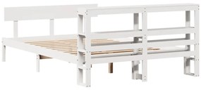 Cama sem colchão 150x200 cm madeira de pinho maciça branco