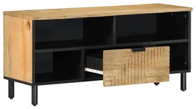 Móvel de TV 100x33x46 cm madeira de mangueira maciça castanho