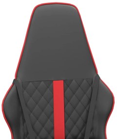 Cadeira gaming de massagens couro artificial preto e vermelho