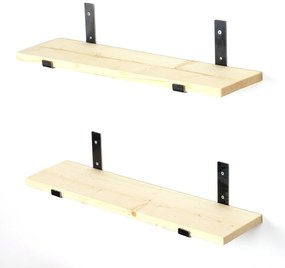 Prateleira de Parede "Tyr" - 60x16x14cm, Preto e Carvalho