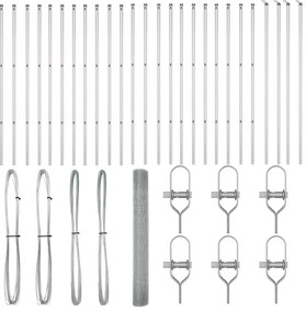Cerca de Fio Soldado com 13 Postes 1.4x50 m Aço Galvanizado