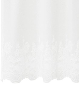 Cortina de Renda com cortinas Floral Branco 600 x 260 cm Poliéster