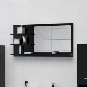 Espelho de casa de banho 90x10,5x45 cm contraplacado preto