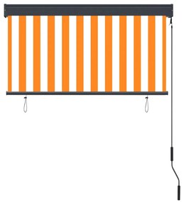 Estore de rolo para exterior 120x250 cm branco e laranja