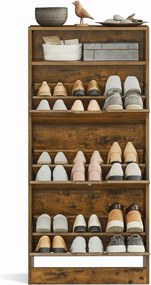 Sapateira com 3 abas, sapateira, compartimento aberto 24 x 60 x 139 cm castanho