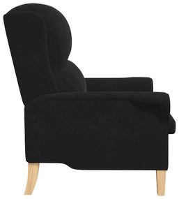 Poltrona Preta Preto Tecido, Madeira Padrão Ergonómica