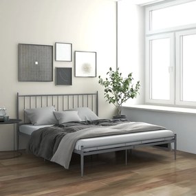 Estrutura de cama 200x200 cm metal cinzento