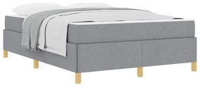 Cama Box Cinza Claro e Branco e Cinza Claro 140 x 200 cm tecido